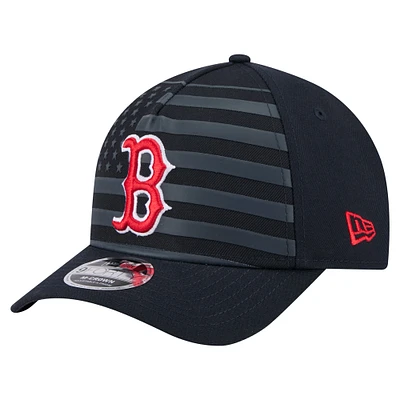 Men's New Era Navy Boston Red Sox American Flag 9FORTY M-Crown A-Frame Adjustable Hat