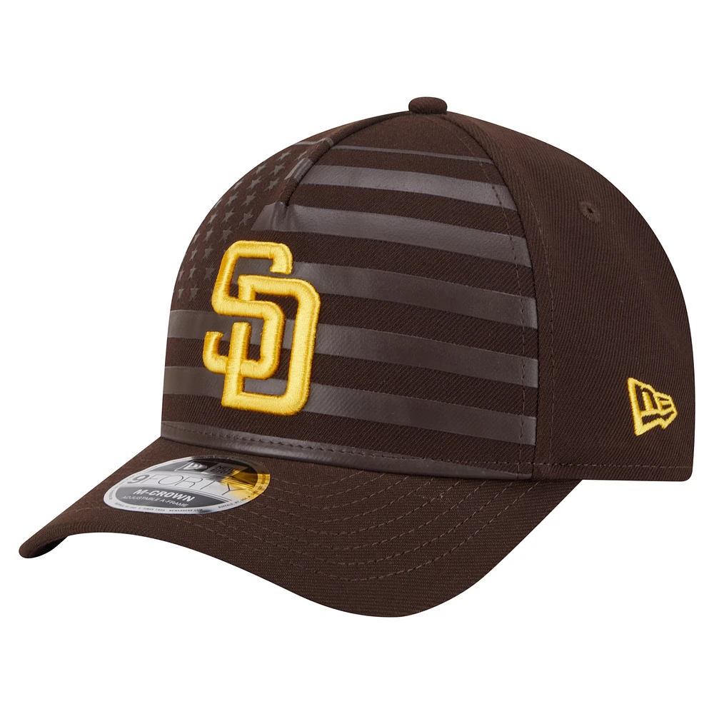 Men's New Era Brown San Diego Padres American Flag 9FORTY M-Crown A-Frame Adjustable Hat