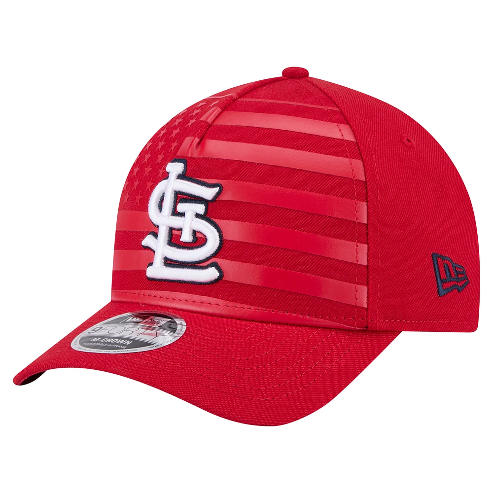 Men's New Era Red St. Louis Cardinals American Flag 9FORTY M-Crown A-Frame Adjustable Hat