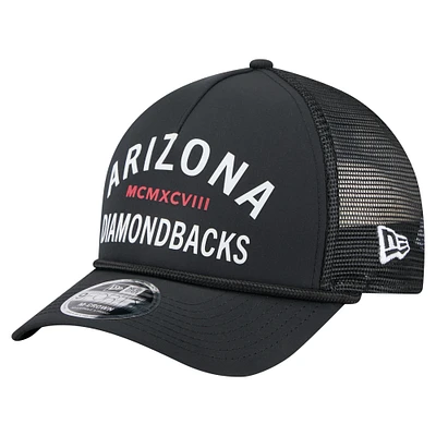 Men's New Era Black Arizona Diamondbacks Minimalist 9FORTY A-Frame Adjustable Hat