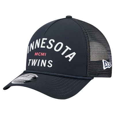 Men's New Era Navy Minnesota Twins Minimalist 9FORTY A-Frame Adjustable Hat