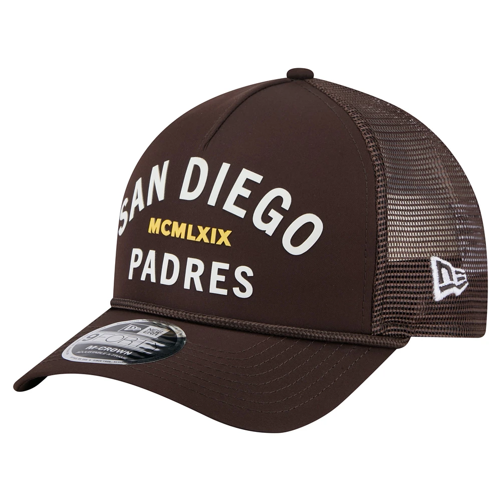 Men's New Era Dark Brown San Diego Padres Minimalist 9FORTY A-Frame Adjustable Hat