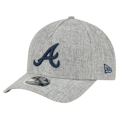Men's New Era Gray Atlanta Braves Cotton Weave M-Crown A-Frame 9FORTY Adjustable Hat