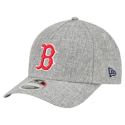 Men's New Era Gray Boston Red Sox Cotton Weave M-Crown A-Frame 9FORTY Adjustable Hat