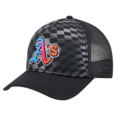 Men's New Era Black Athletics Gradient 9FORTY A-Frame M-Crown Trucker Adjustable Hat