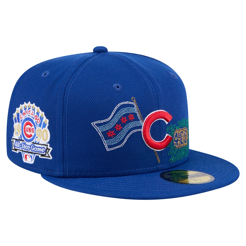 Men's New Era Royal Chicago Cubs State Stitch 59FIFTY Fitted Hat