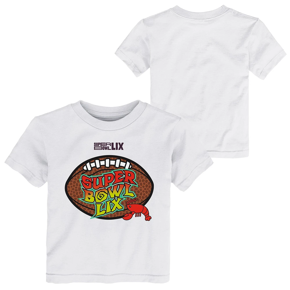 Toddler White Super Bowl LIX Crawfish T-Shirt