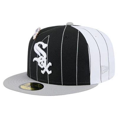 Men's New Era Black Chicago White Sox Pinstripe 59FIFTY Fitted Hat