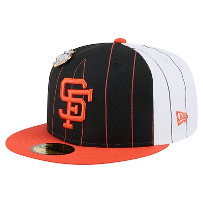 Men's New Era Black San Francisco Giants Pinstripe 59FIFTY Fitted Hat