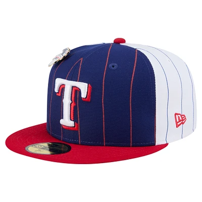 Men's New Era Dark Blue Texas Rangers Pinstripe 59FIFTY Fitted Hat