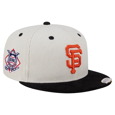 Men's New Era Cream/Black San Francisco Giants Two-Tone Corduroy 59FIFTY Fitted Hat