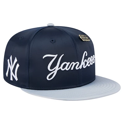 Men's New Era Navy/Gray York Yankees Satin 59FIFTY Fitted Hat