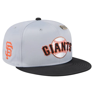 Men's New Era Gray/Black San Francisco Giants Satin 59FIFTY Fitted Hat