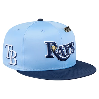 Men's New Era Light Blue/Navy Tampa Bay Rays Satin 59FIFTY Fitted Hat