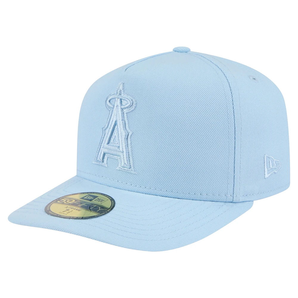 Men's New Era Light Blue Los Angeles Angels Color Pack A-Frame 59FIFTY Fitted Hat