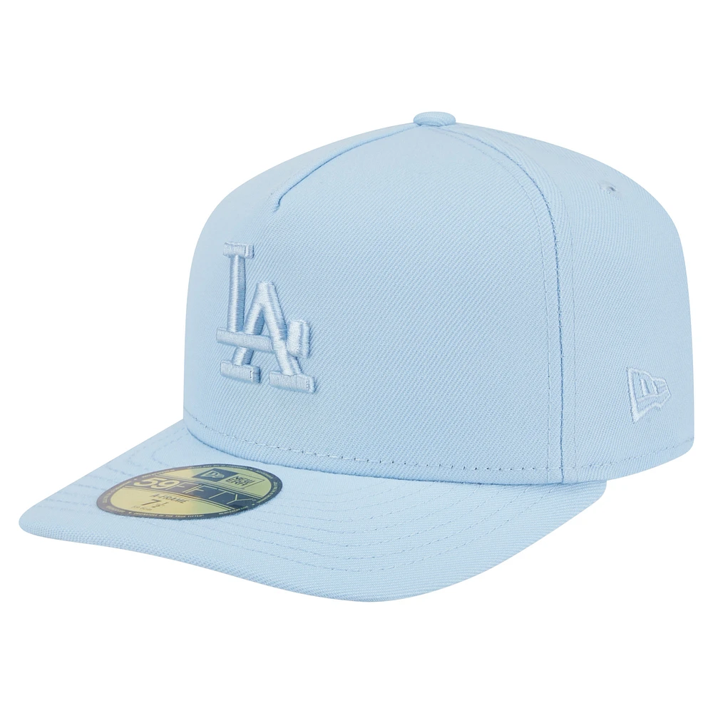Men's New Era Light Blue Los Angeles Dodgers Color Pack A-Frame 59FIFTY Fitted Hat