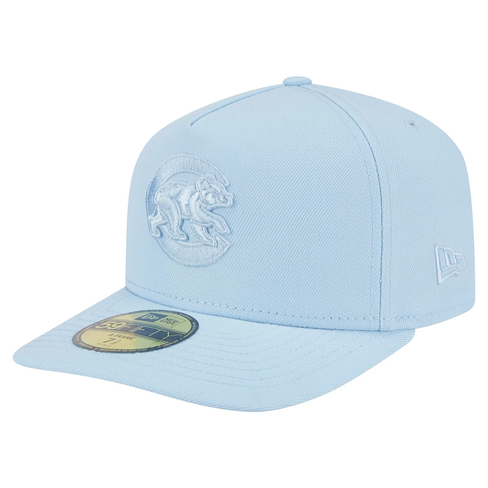 Men's New Era Light Blue Chicago Cubs Color Pack A-Frame 59FIFTY Fitted Hat
