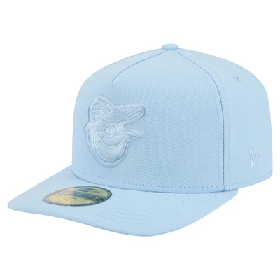 Men's New Era Light Blue Baltimore Orioles Color Pack A-Frame 59FIFTY Fitted Hat