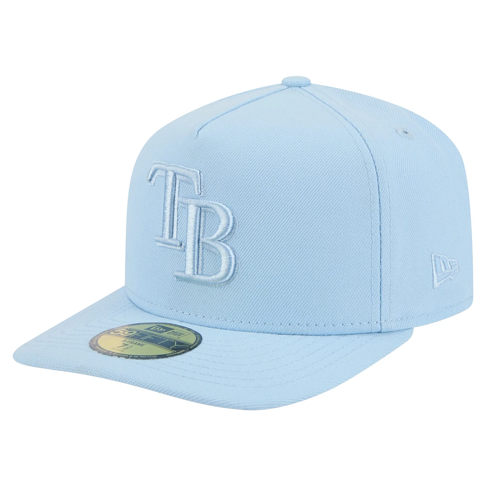 Men's New Era Light Blue Tampa Bay Rays Color Pack A-Frame 59FIFTY Fitted Hat