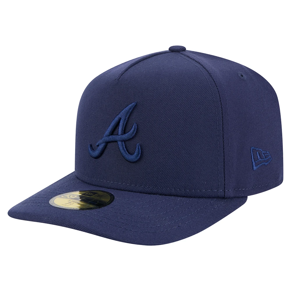 Men's New Era Navy Atlanta Braves Color Pack A-Frame 59FIFTY Fitted Hat