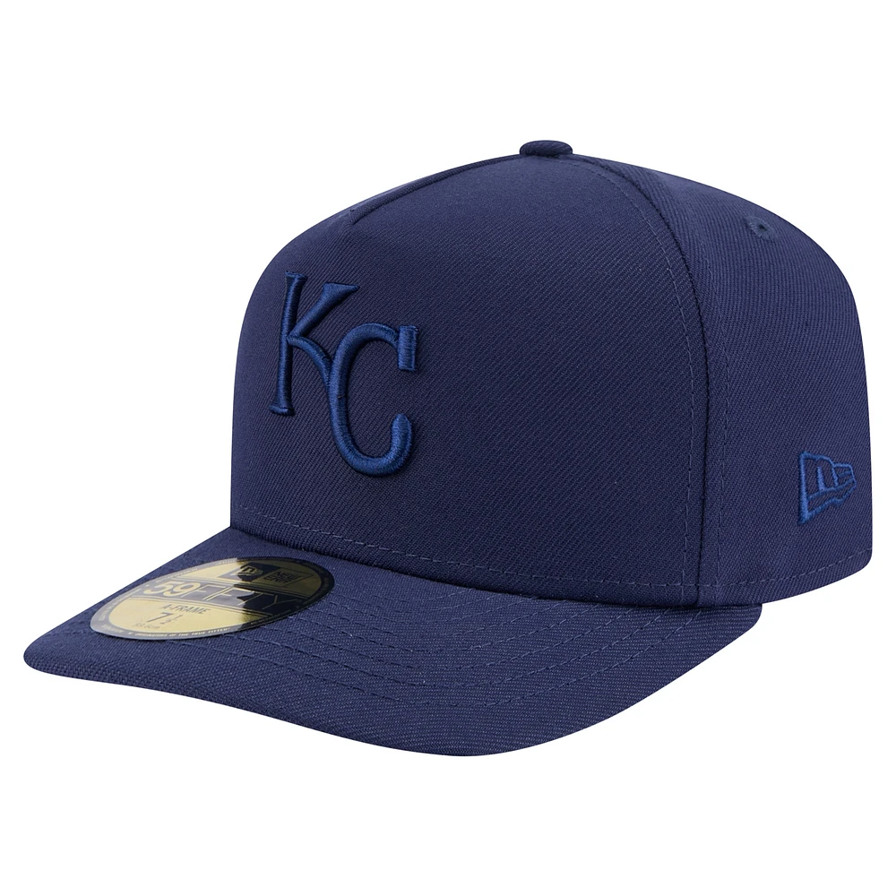 Men's New Era Navy Kansas City Royals Color Pack A-Frame 59FIFTY Fitted Hat