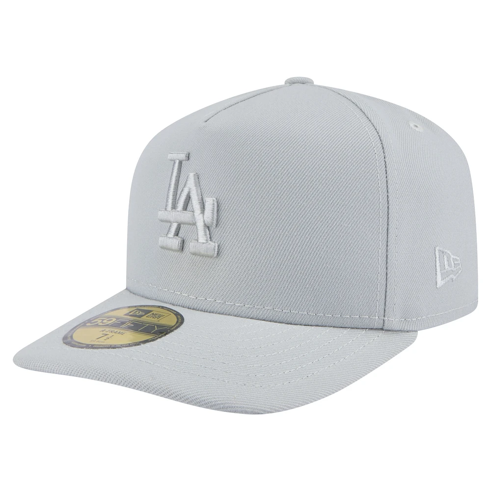 Men's New Era Gray Los Angeles Dodgers Colorpack A-Frame 59FIFTY Fitted Hat