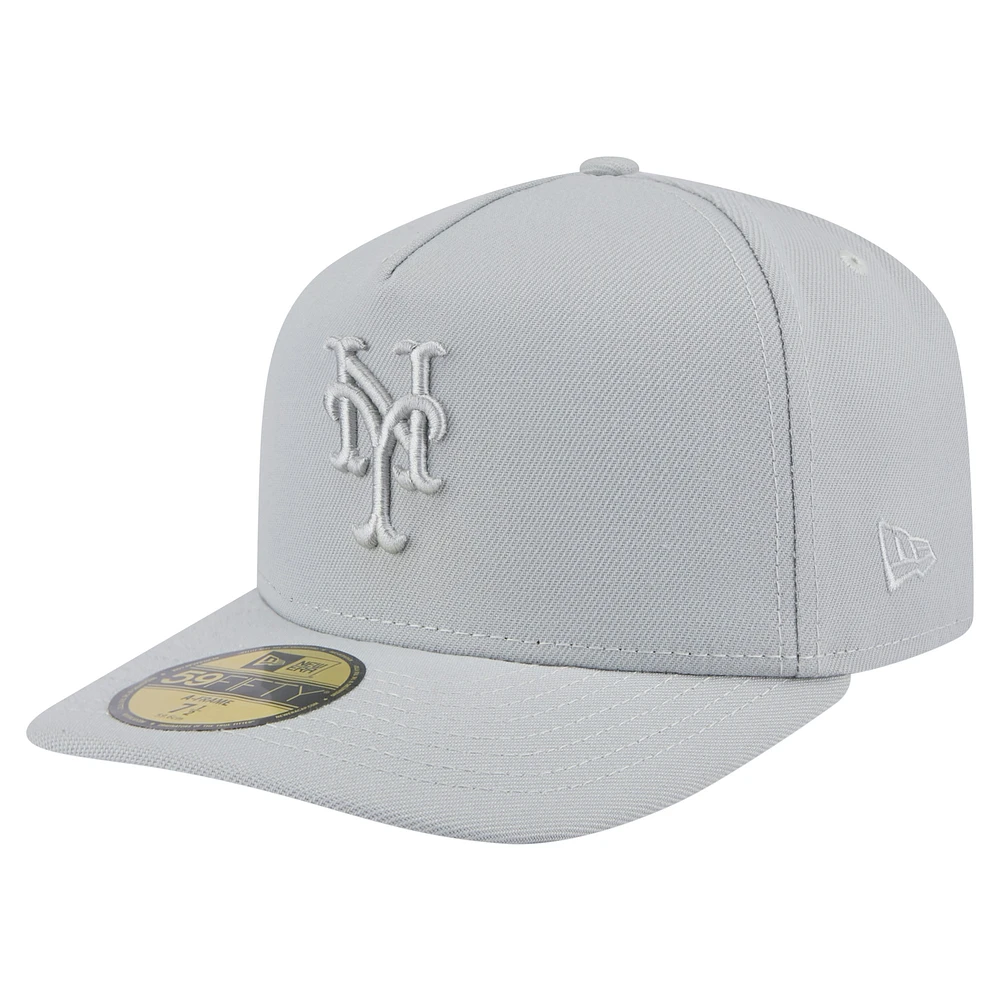 Men's New Era Gray New York Mets Colorpack A-Frame 59FIFTY Fitted Hat
