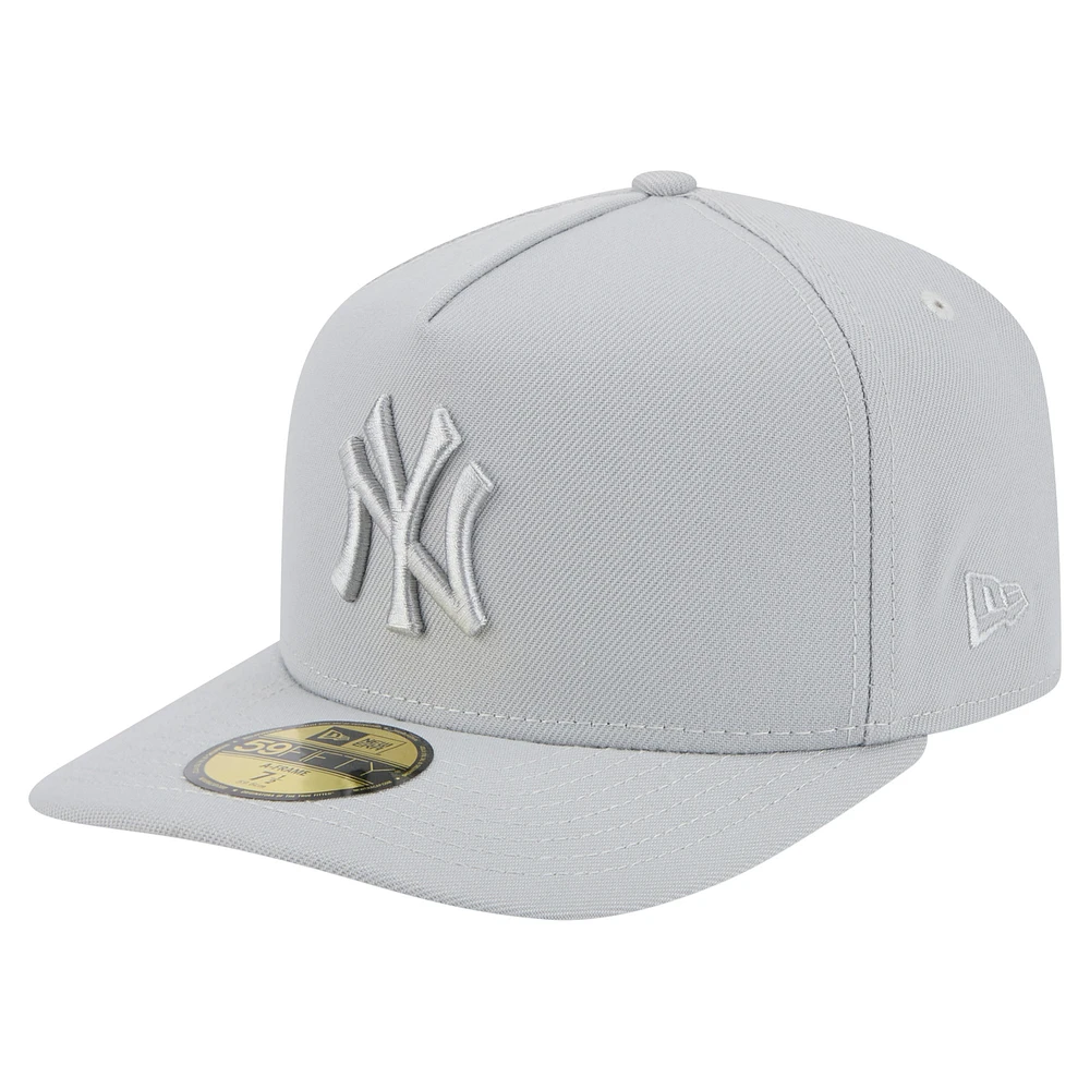 Men's New Era Gray York Yankees Colorpack A-Frame 59FIFTY Fitted Hat