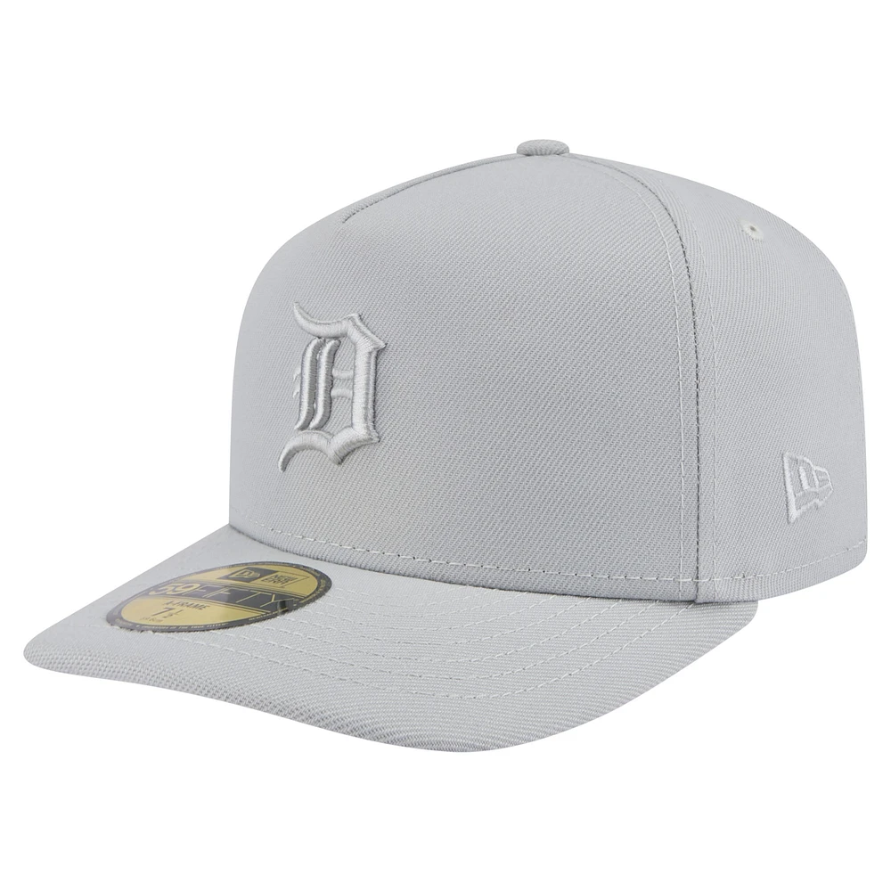 Men's New Era Gray Detroit Tigers Colorpack A-Frame 59FIFTY Fitted Hat