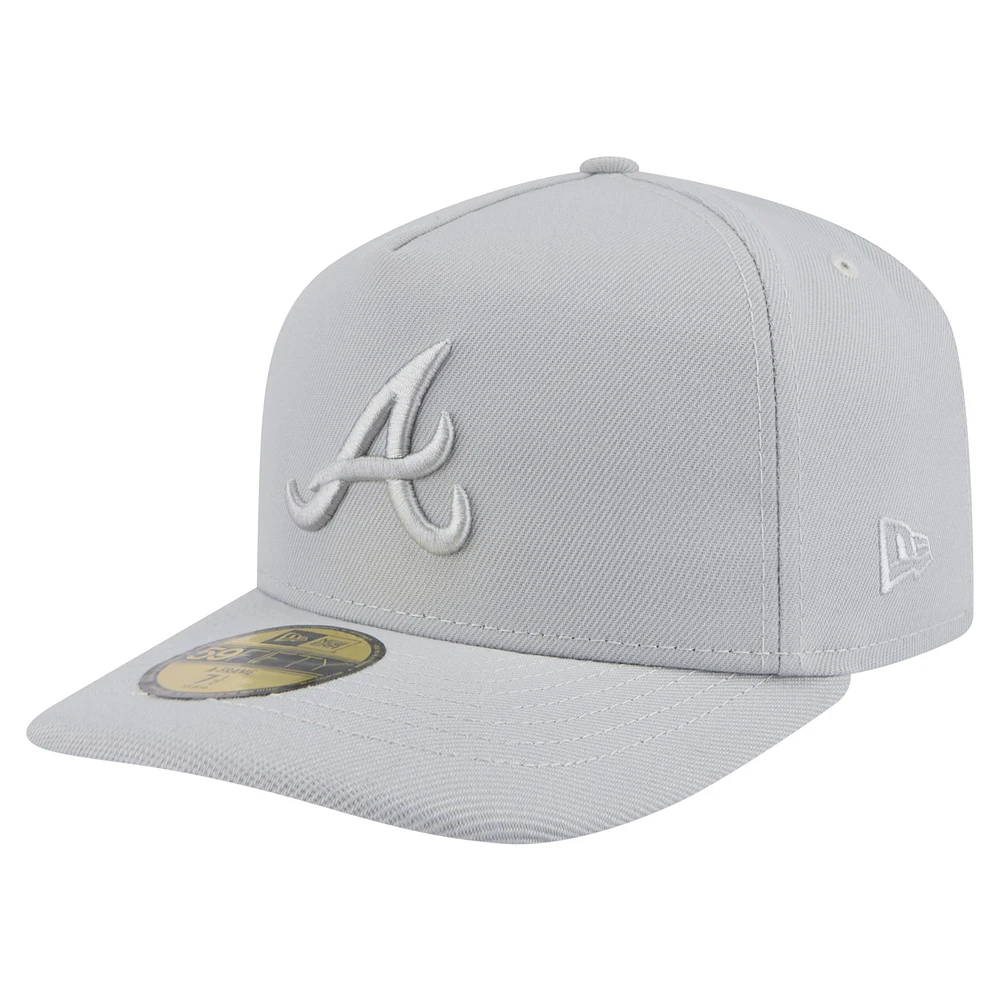 Men's New Era Gray Atlanta Braves Colorpack A-Frame 59FIFTY Fitted Hat