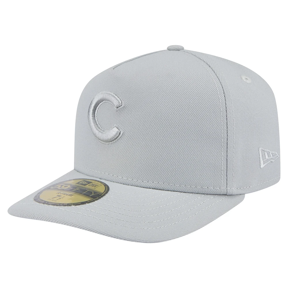 Men's New Era Gray Chicago Cubs Colorpack A-Frame 59FIFTY Fitted Hat