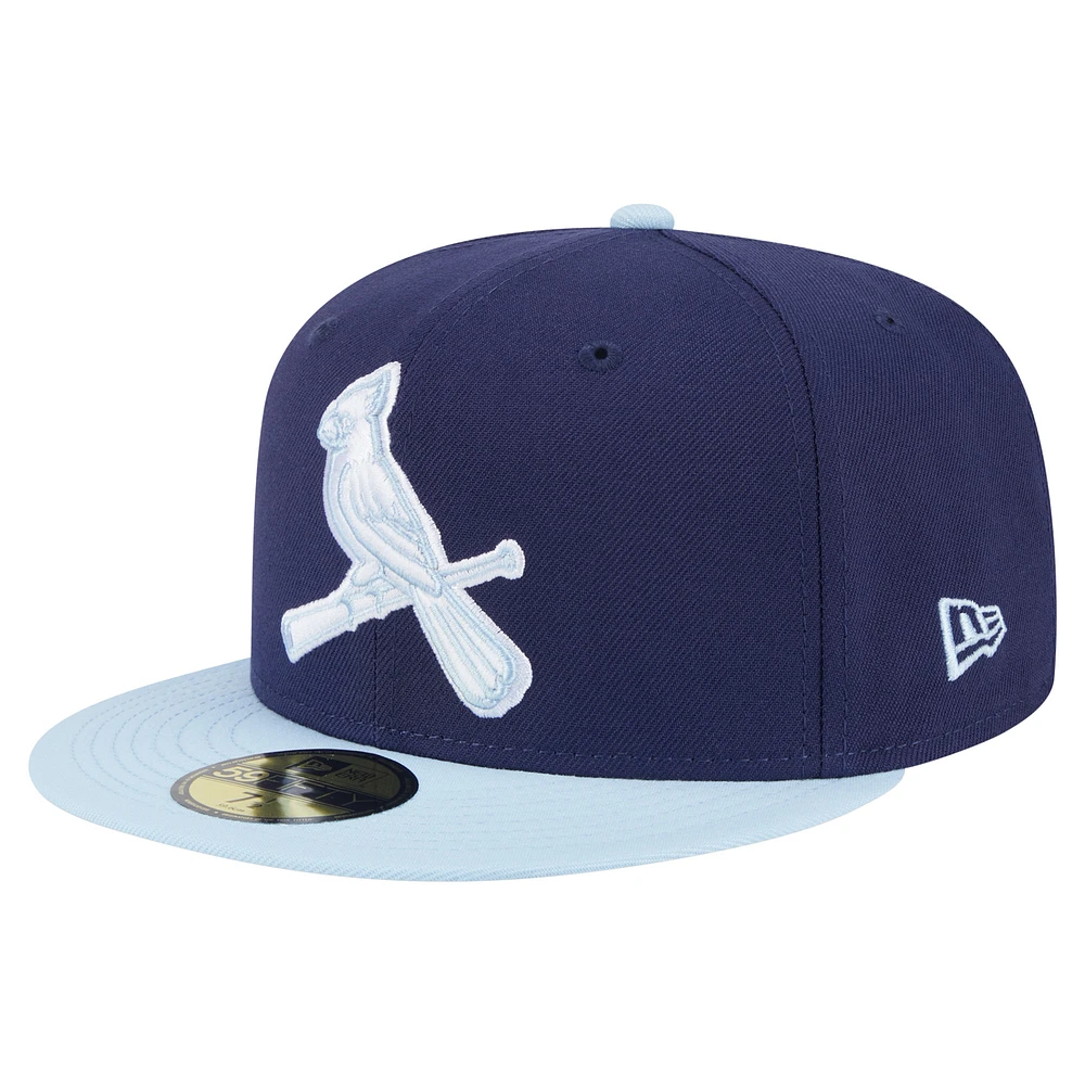 Men's New Era Navy/Light Blue St. Louis Cardinals Color Pack 2-Tone 59FIFTY Fitted Hat