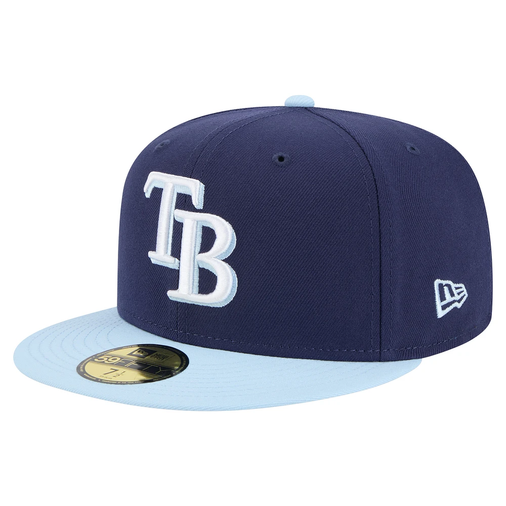Men's New Era Navy/Light Blue Tampa Bay Rays Color Pack 2-Tone 59FIFTY Fitted Hat