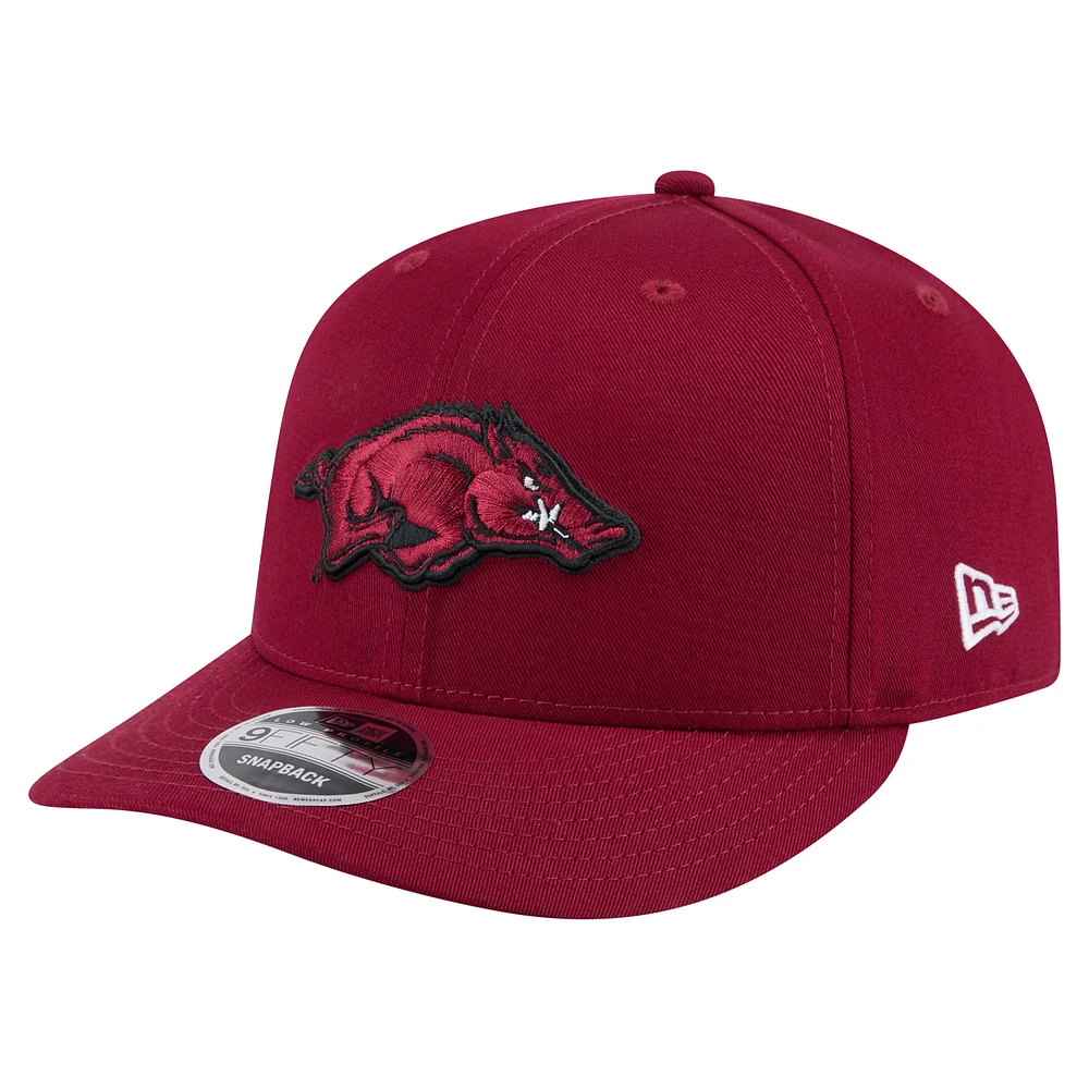 Men's New Era Cardinal Arkansas Razorbacks Low Profile 9FIFTY Snapback Hat
