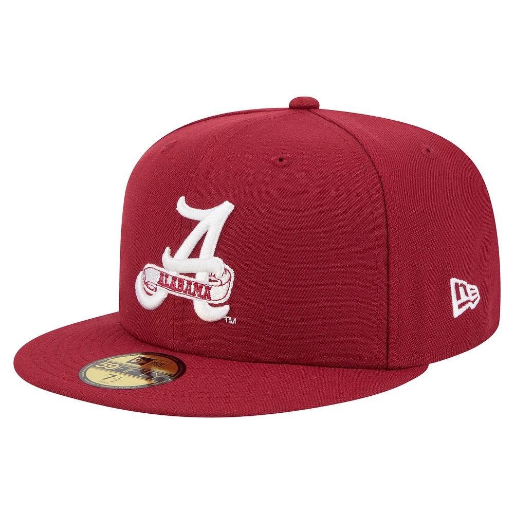 Men's New Era Crimson Alabama Tide Vault 59FIFTY Fitted Hat