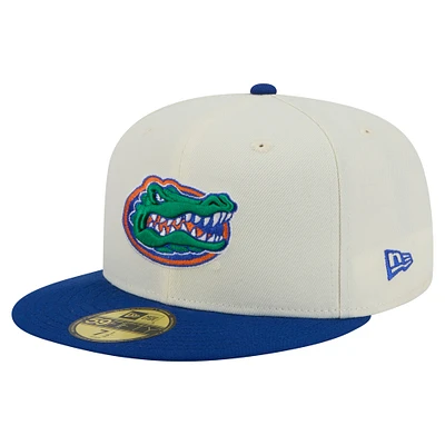 Men's New Era Cream Florida Gators Chrome 59FIFTY Fitted Hat
