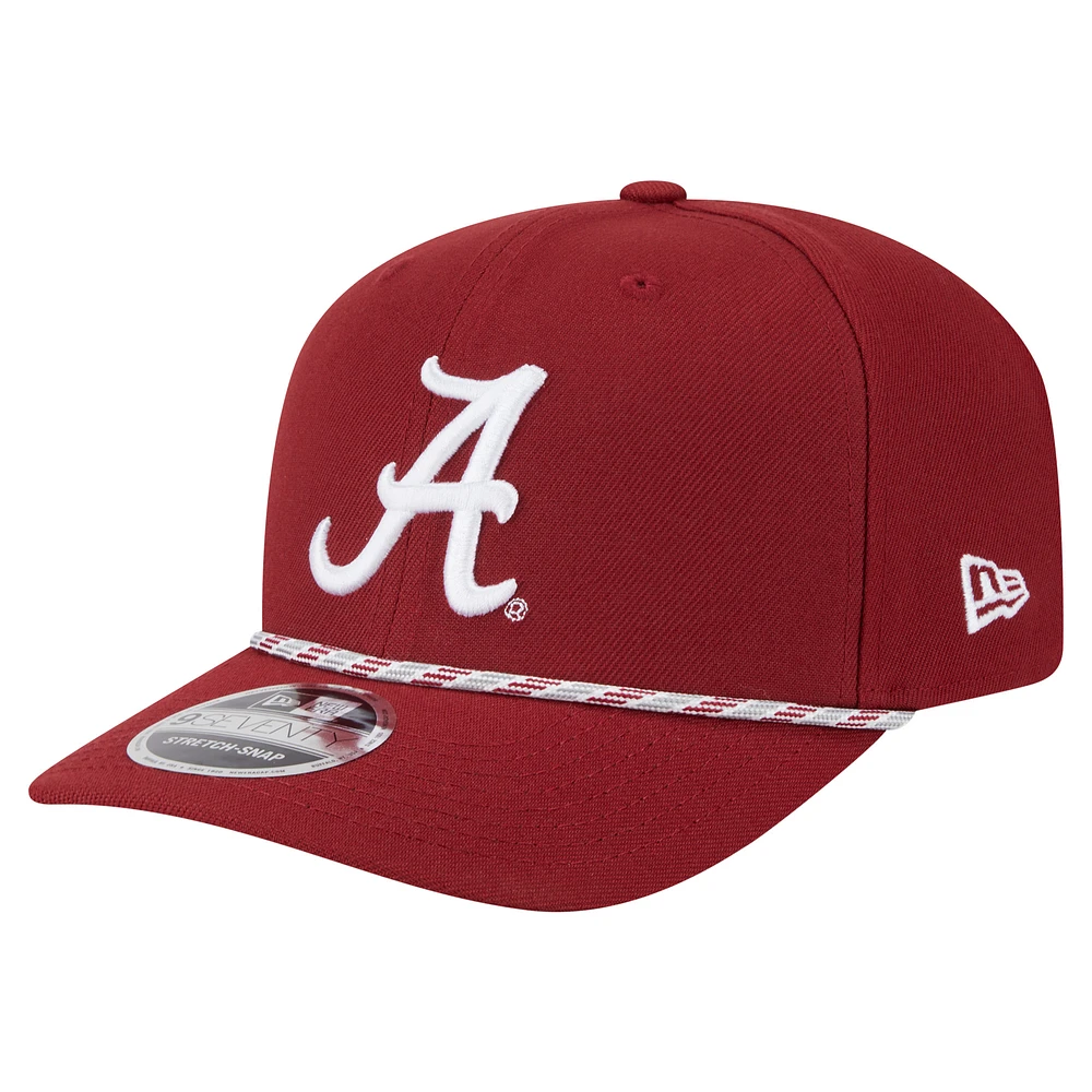 Men's New Era Crimson Alabama Crimson Tide Game Day Multi-Rope 9SEVENTY Stretch-Snap Hat