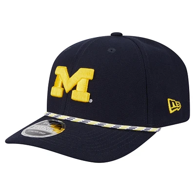 Men's New Era Navy Michigan Wolverines Game Day Multi-Rope 9SEVENTY Stretch-Snap Hat