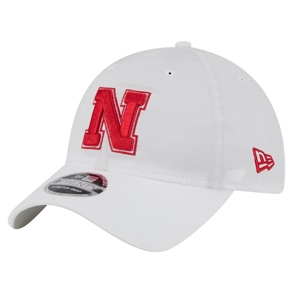 Men's New Era White Nebraska Huskers Active Ripstop 9TWENTY Adjustable Hat