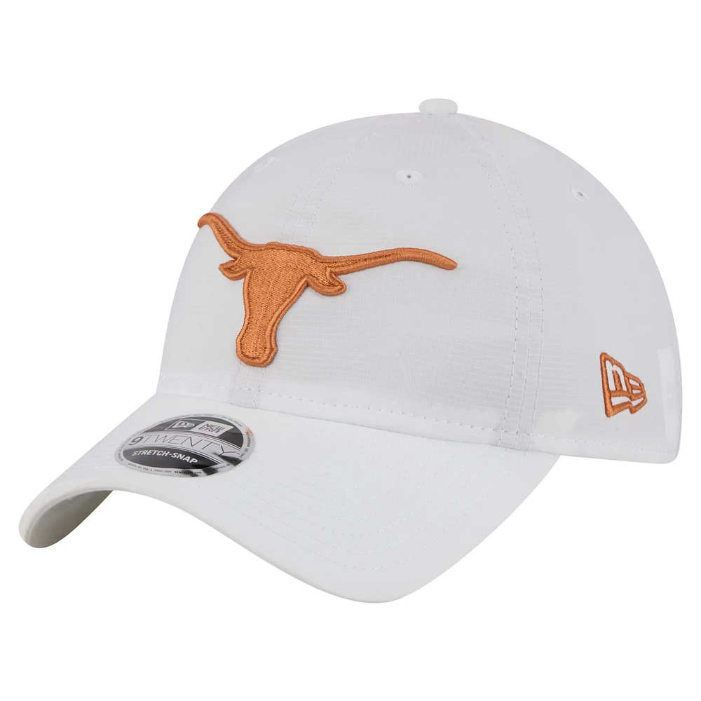 Men's New Era White Texas Longhorns Active Ripstop 9TWENTY Adjustable Hat