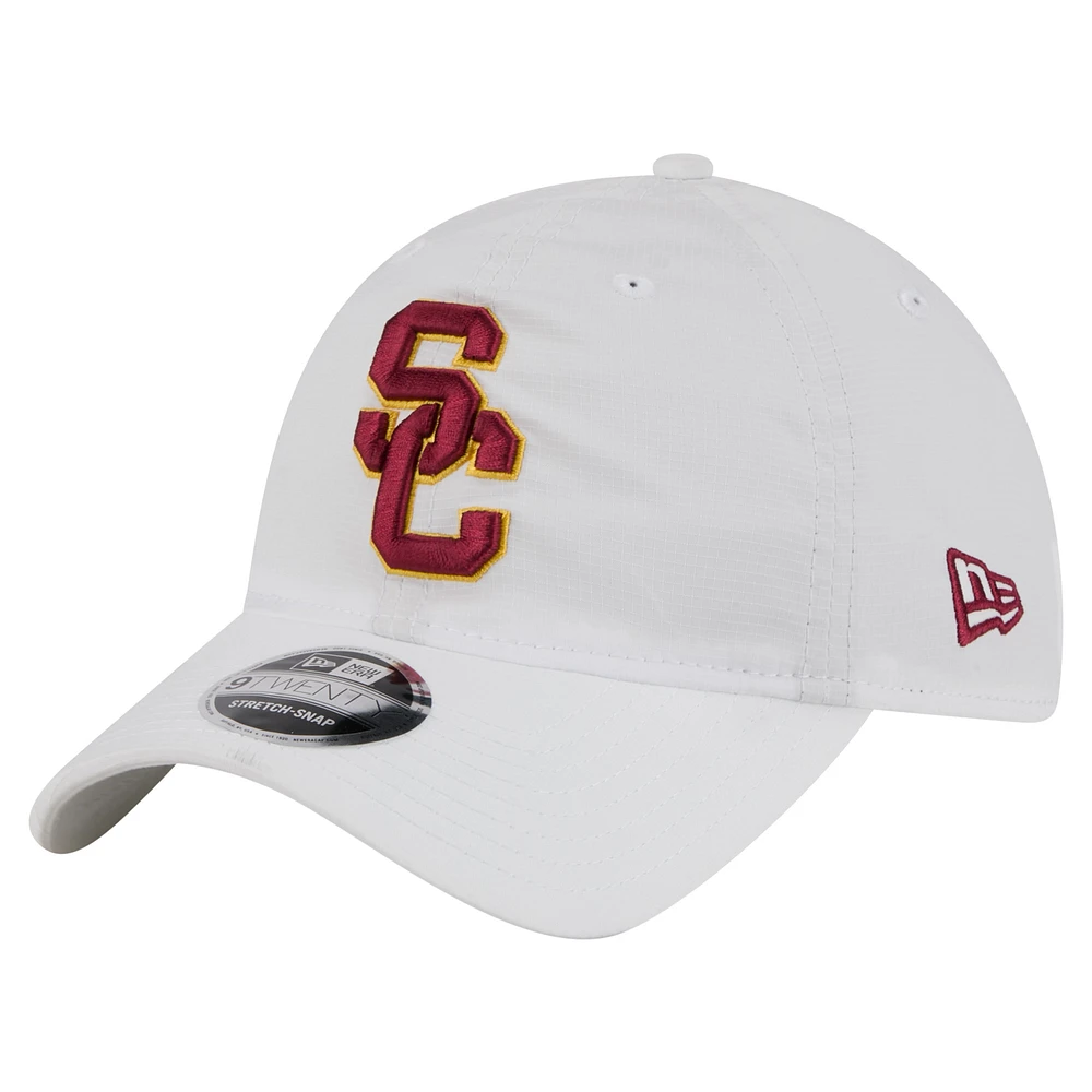 Men's New Era White USC Trojans Active Ripstop 9TWENTY Adjustable Hat