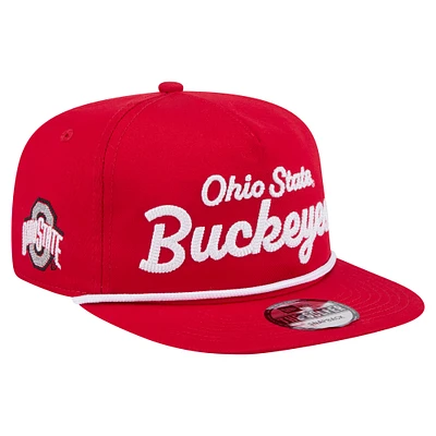 Men's New Era Scarlet Ohio State Buckeyes Adventure Team Text Golfer Snapback Hat