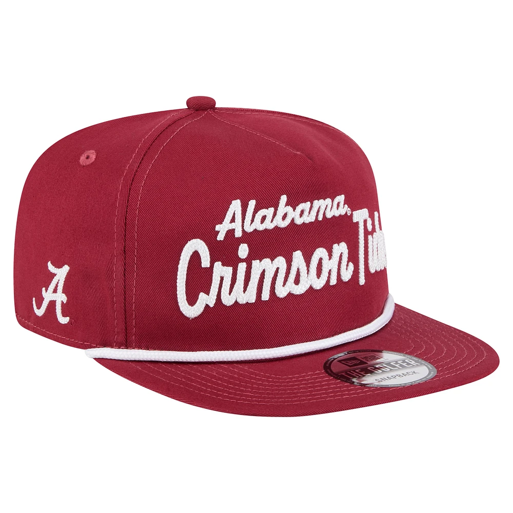 Men's New Era Crimson Alabama Crimson Tide Adventure Team Text Golfer Snapback Hat