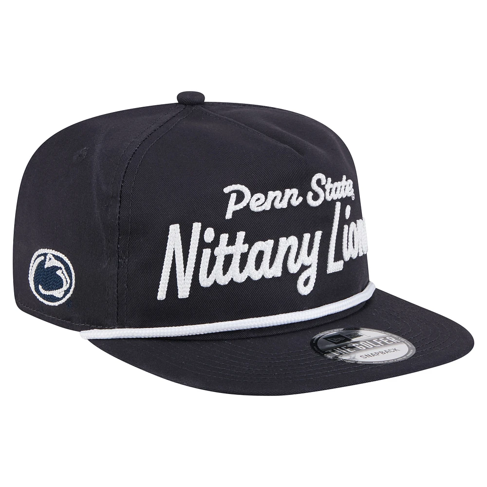 Men's New Era Navy Penn State Nittany Lions Adventure Team Text Golfer Snapback Hat
