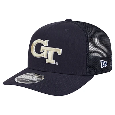 Men's New Era Navy Georgia Tech Yellow Jackets Primary 9SEVENTY Trucker Stretch-Snap Hat