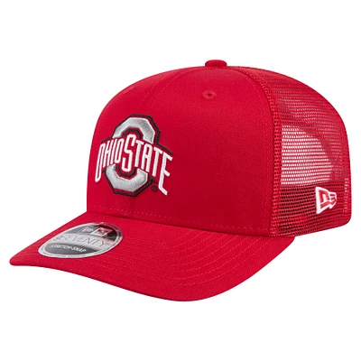 Men's New Era Scarlet Ohio State Buckeyes Primary 9SEVENTY Trucker Stretch-Snap Hat