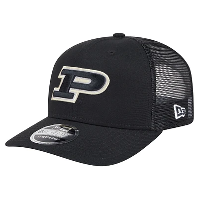 Men's New Era Black Purdue Boilermakers Primary 9SEVENTY Trucker Stretch-Snap Hat