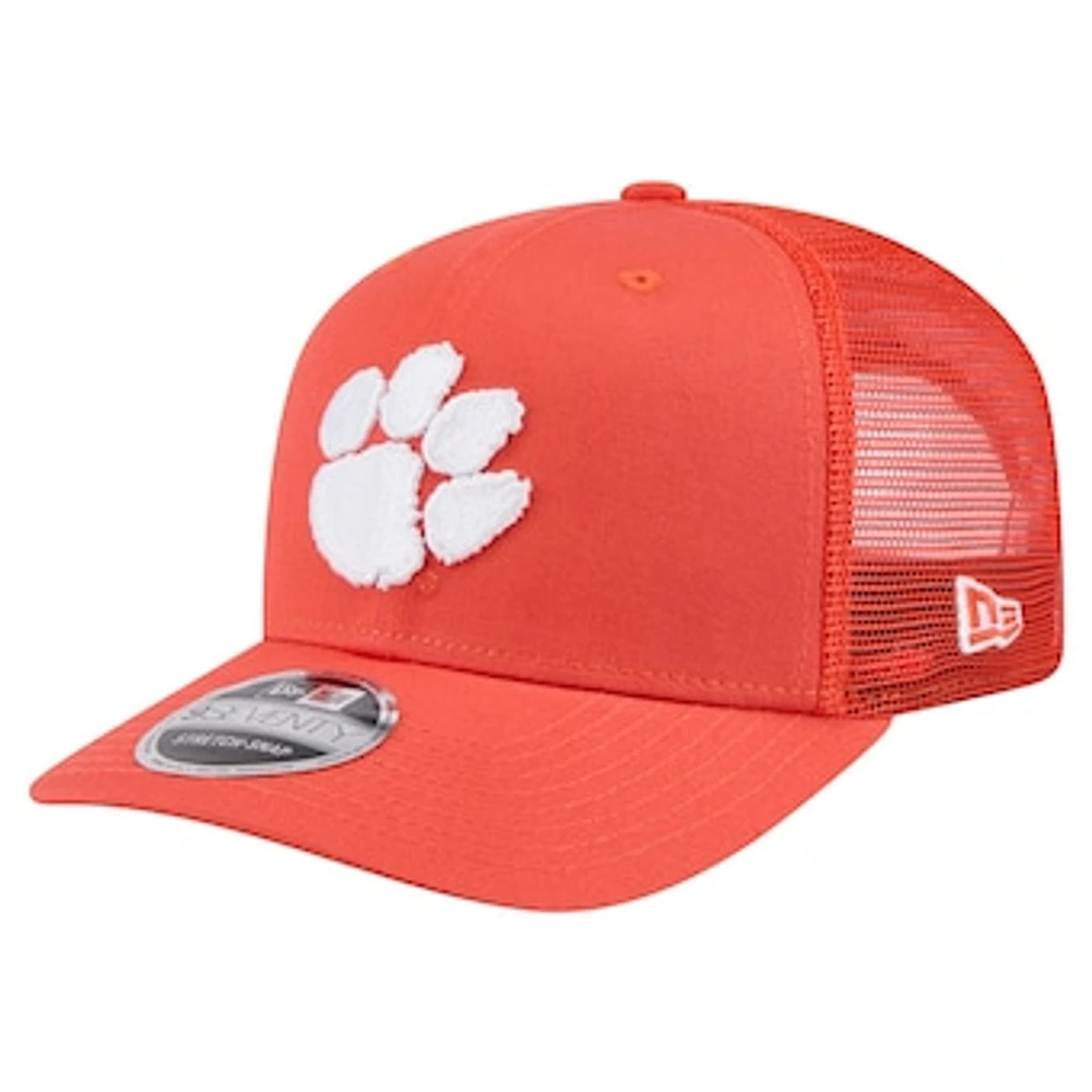 Men's New Era Orange Clemson Tigers Primary 9SEVENTY Trucker Stretch-Snap Hat