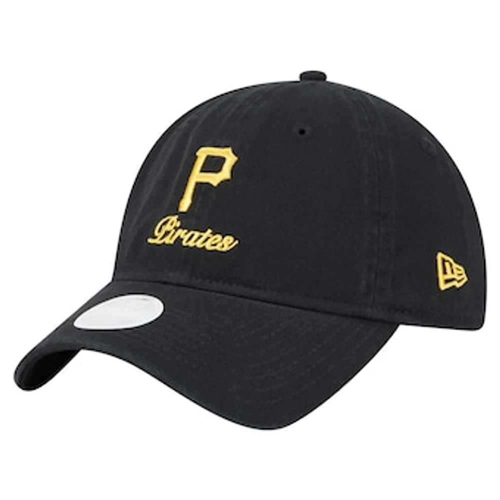 Women's New Era Black Pittsburgh Pirates Preppy Team 9TWENTY Adjustable Hat