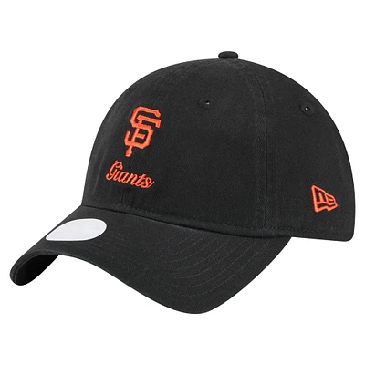 Women's New Era Black San Francisco Giants Preppy Team 9TWENTY Adjustable Hat